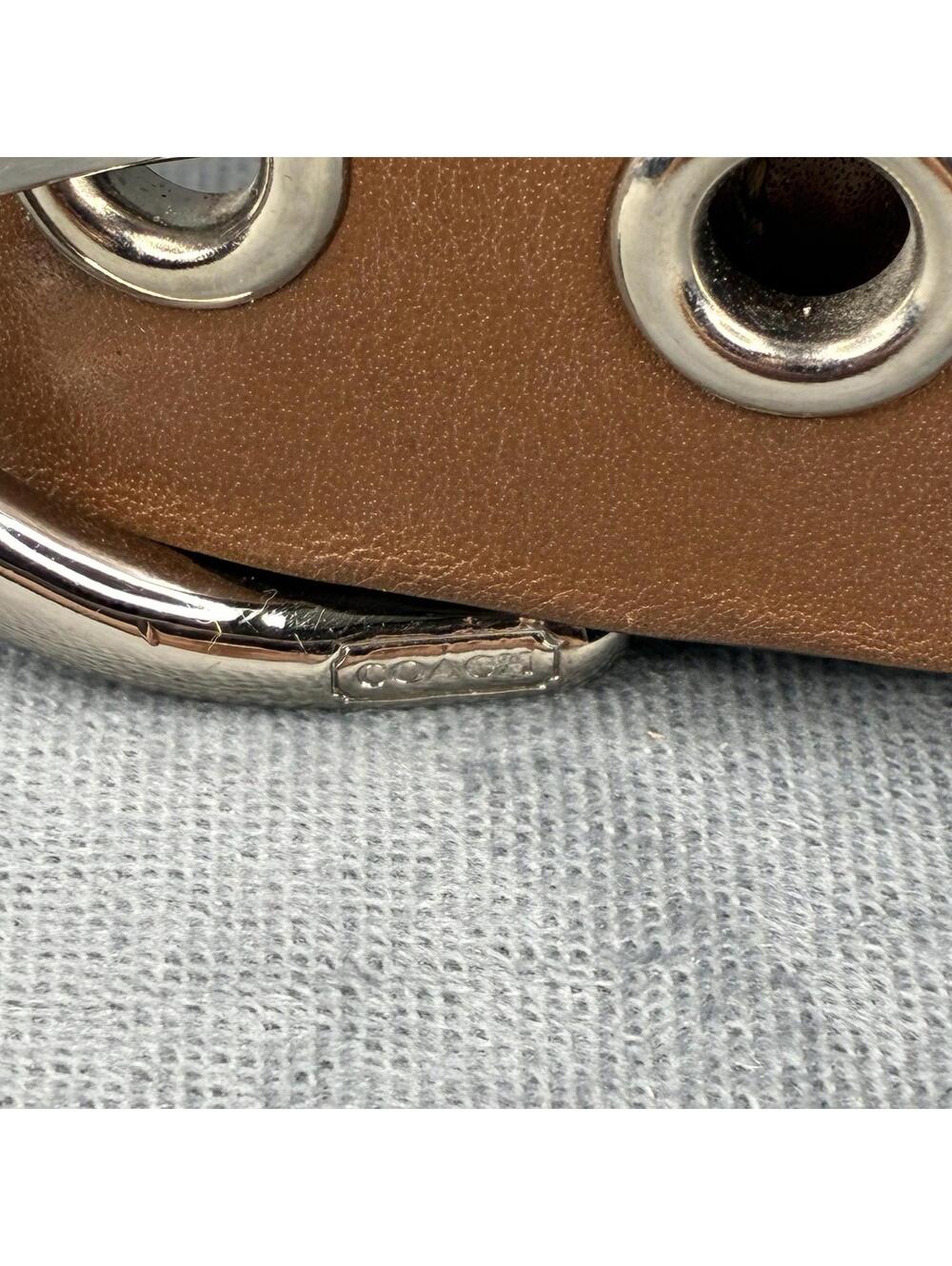 Coach Brown Leather Belt Medium M Fits 35 Silver Tone Buckle Classic - Picture 2 of 14